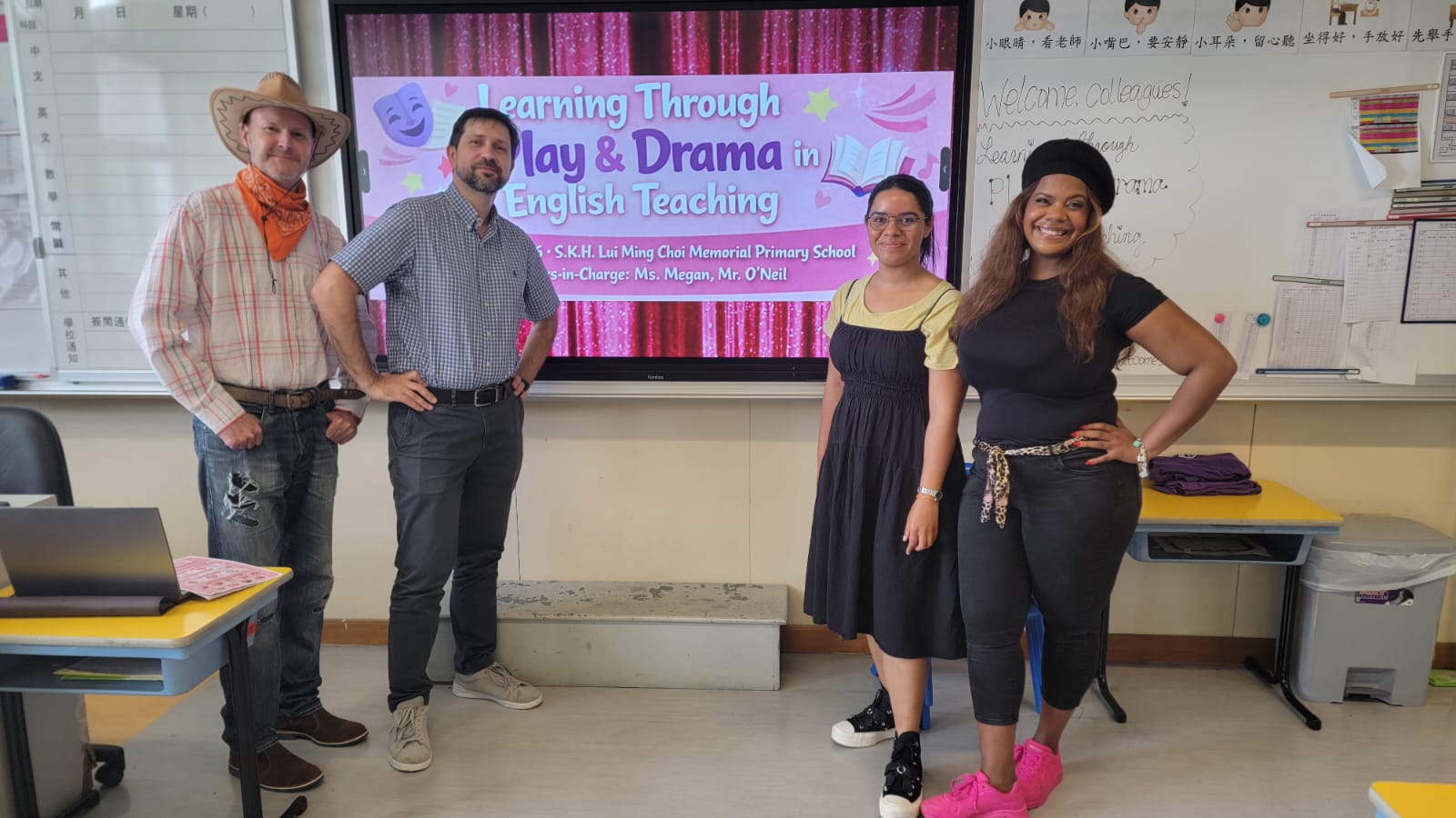 NET teachers promoting learning through play and drama in English teaching.