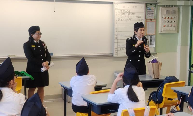 基督少年軍制服團隊部事工幹事莫倩盈女士探訪本校139分隊隊員並簡介基督少年軍總部活動