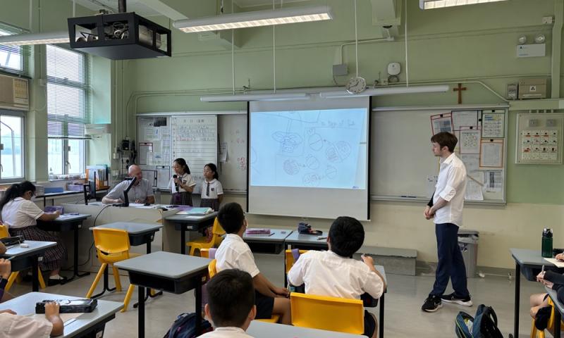Students concentrate on expressing themselves through story writing.