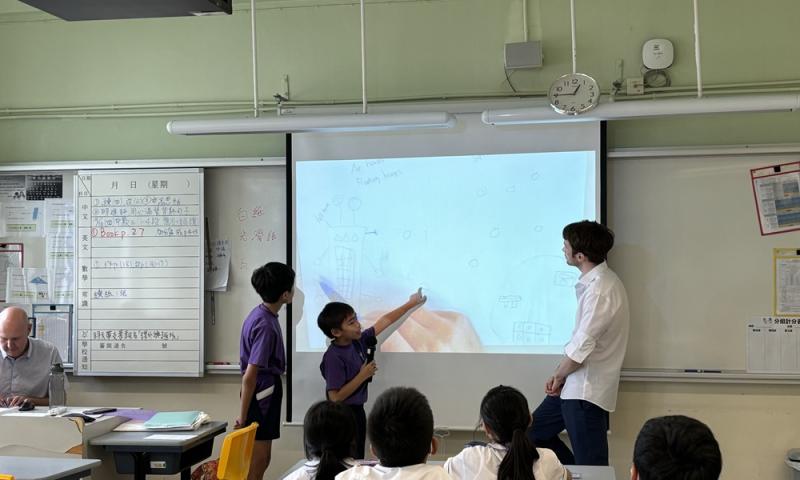 Students are working on creative writing tasks.